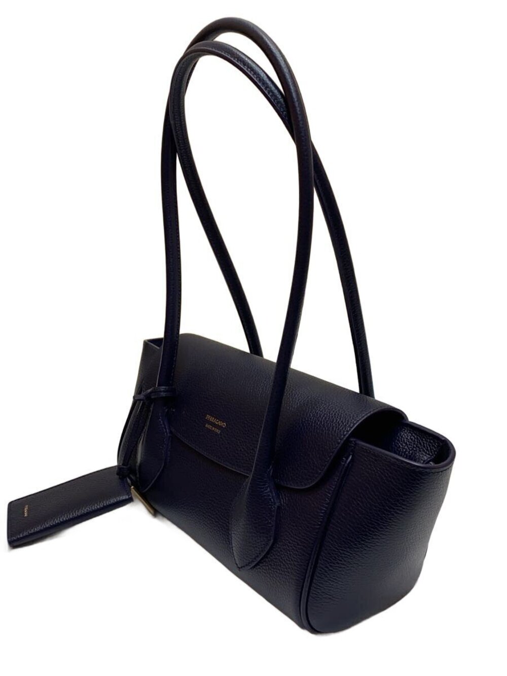 Salvatore Ferragamo Navy Cowhide Blue Handbag Midnight Blue